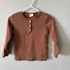 H&M long sleeve top brown 12-18 months boys